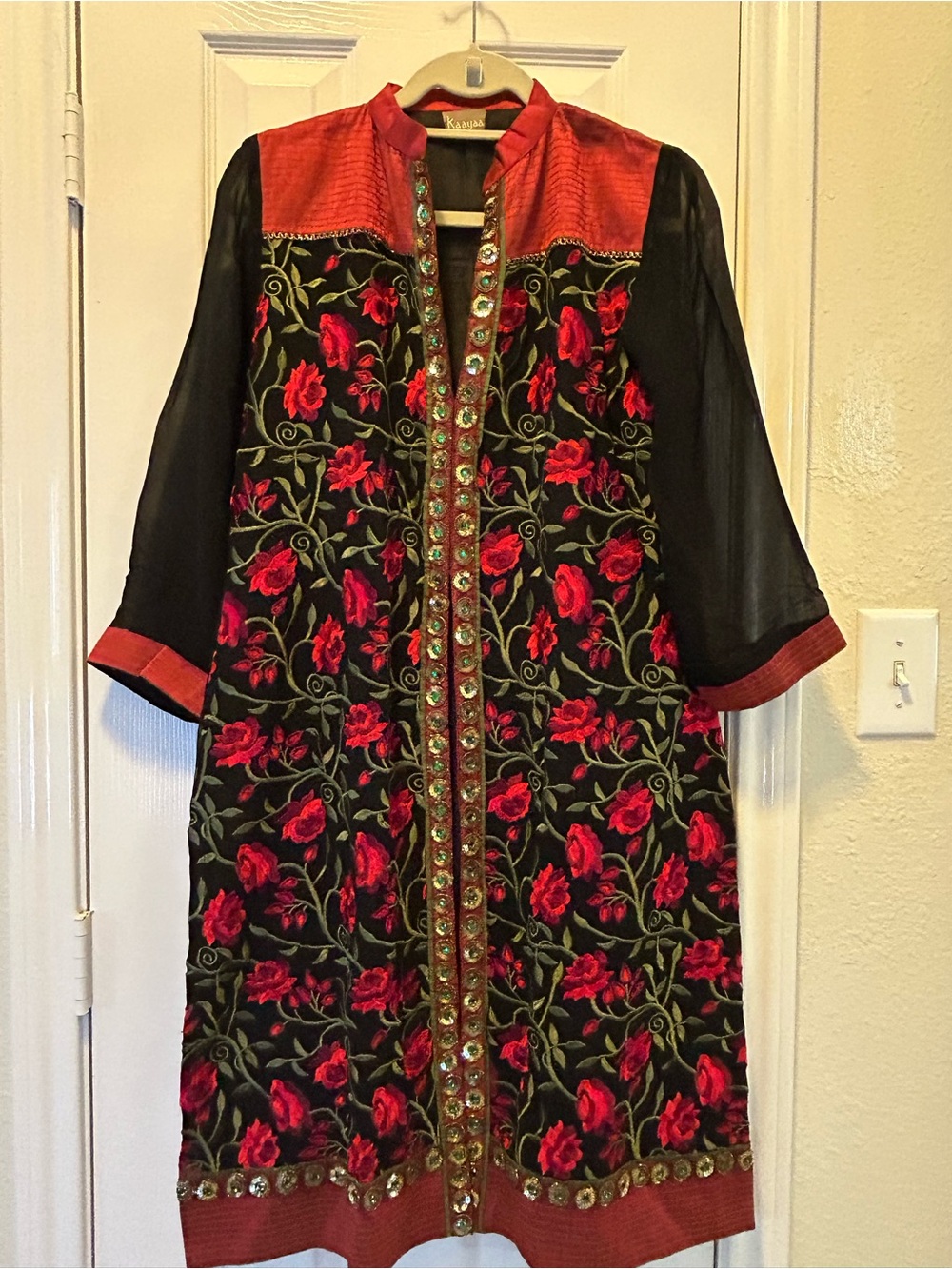Kaayaa Red Black and Green Tunic